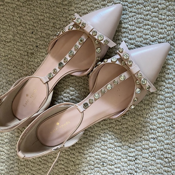 kate spade Shoes - Kate Spade Pink Flats with Rhinestone Accents